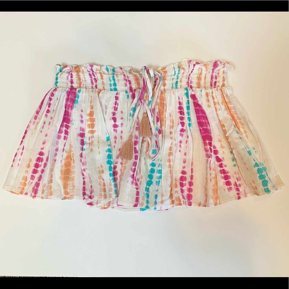 Summer tie-dye strapless crop top
